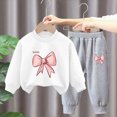 thumbnail image 2 of HCNTES Baby Girl Clothes Winter Toddler Girls Outfits Sets Warm Cute Bow Print Sweatshirts Pullover Pants Sweatpants 2PC Winter Clothes Sets Baby Kids Girls 1T 2T 3T 4T 5T 6T 7T 8T 9T 10T, 2 of 5