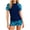 A-Blue, variant on Womens Two Piece Tankini Swimsuit Quick Dry Tummy Control Bathing Suit Modest Sun Protection Swimsuit Round Neck Raglan Short Sleeve High Waist Swimwear A-Blue