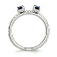 thumbnail image 4 of Created Sapphire Sterling Silver Two-Stone Ring, 4 of 4