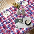 thumbnail image 3 of 4th of July Tablecloth, Red Blue Checkered and Stars Table Cloth, Waterproof Polyester Tablecloth, Patriotic Stars Tablecloth for Fourth of July Party Holiday Decoration, 60 x 84 inch, 3 of 6