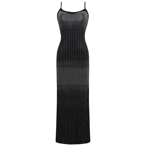 Ovbmpzd Womens Dress Maxi Black Sleeveless Wedding Guest Petite Dress Dresses Holiday Dresses for Women L