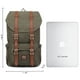 thumbnail image 2 of KAUKKO School Travel mochila para universidad flexible con portátil para 15",22L(lienzo/Verde) KAUKKO E5-1green2pcs, 2 of 5