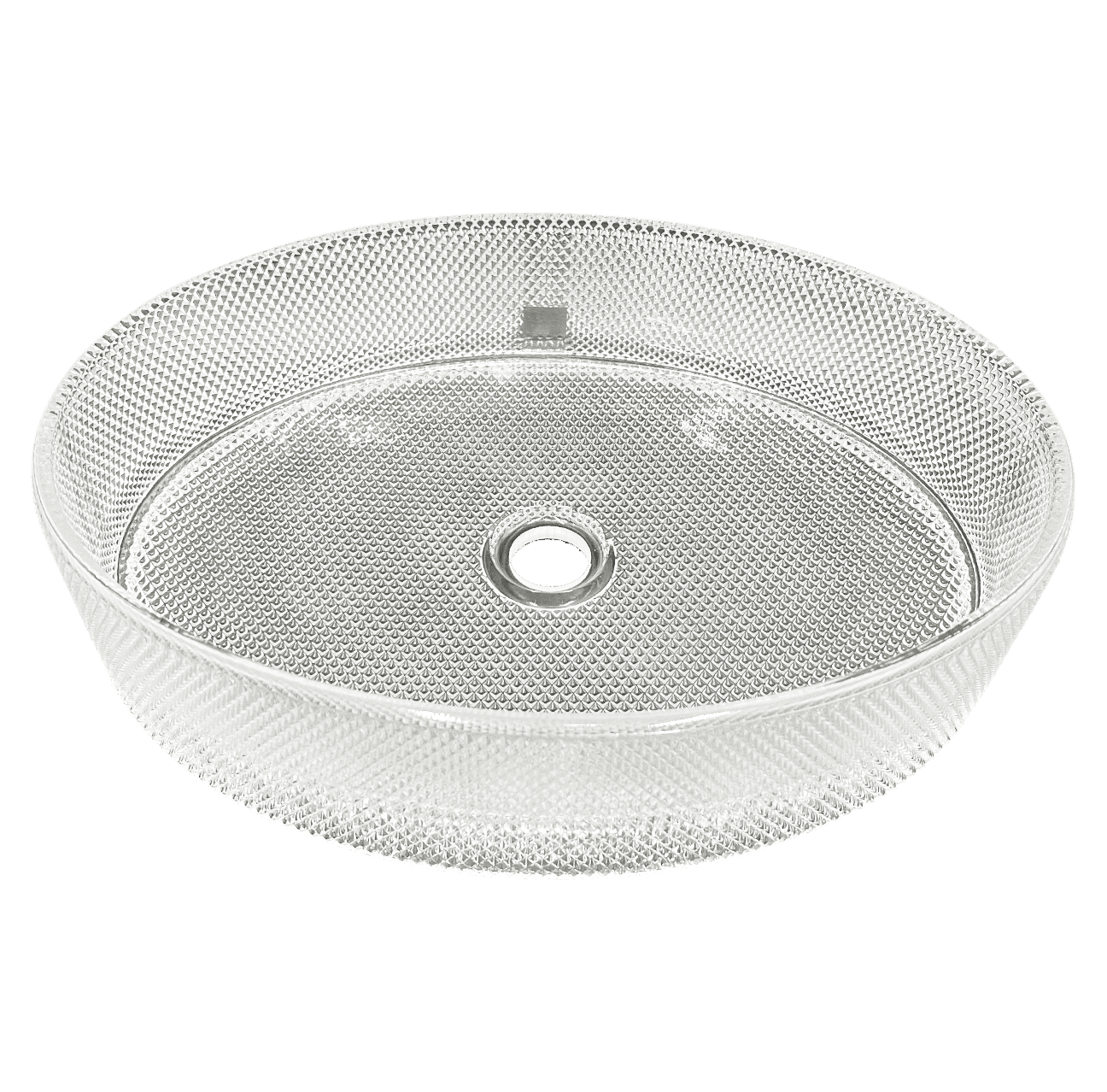 90210 Kitchen and Bath 20" Clear Glass Oval Vessel Sink For Bathroom Vanity