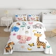 thumbnail image 2 of Feelyou Cute Giraffe Elephant Queen Comforter Set, Animal Bedding Comforter Set, 3pcs, 2 of 8