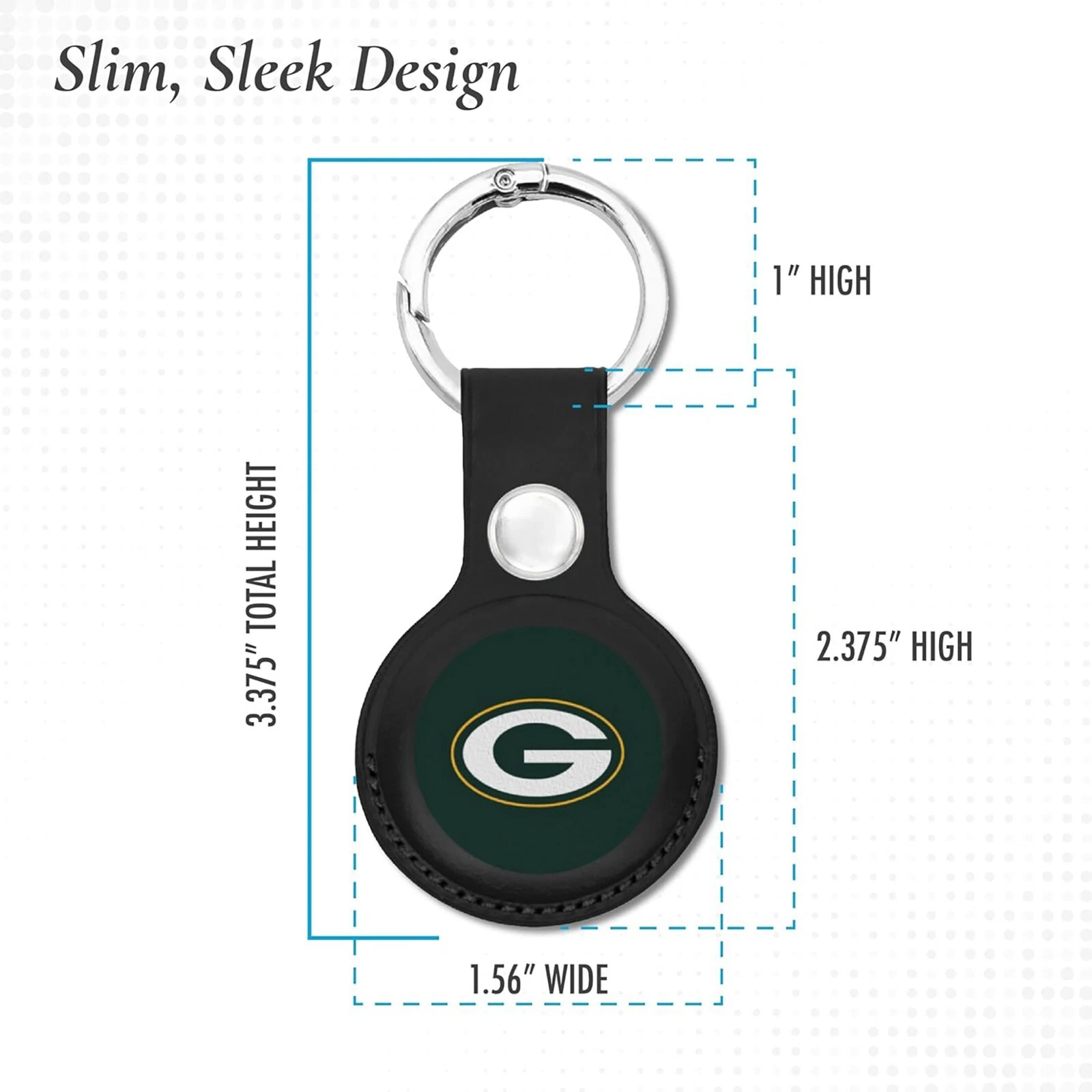Pets First NFL Leather Keychain Apple Air Tag Holder for Dogs & Cats Airtag Case