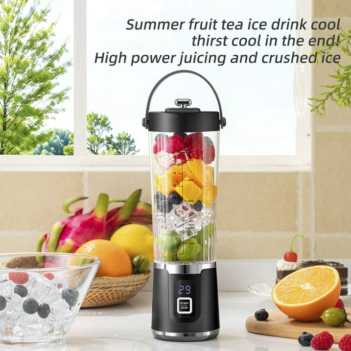 Portable Blender for Shakes and Smoothies,500mL HopePow Kitchen USB Rechargeable Shaker Juicer Blender 10 Sharp Stainless Steel Blades Cordless Personal Portable Small Blender for Smoothies,Kitchen