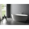 thumbnail image 3 of Ruvati 59-inch Matte Black epiStone Surface Oval Freestanding Bath Tub Canali, 3 of 7