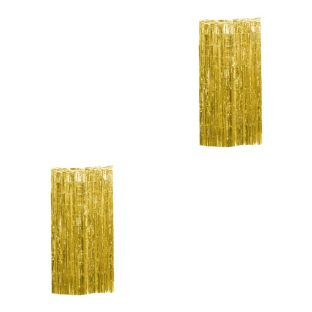 relayinert Safe Ingredients Tinsel Curtain For Finger-Safe Birthday Party Decorations Gold 2Set