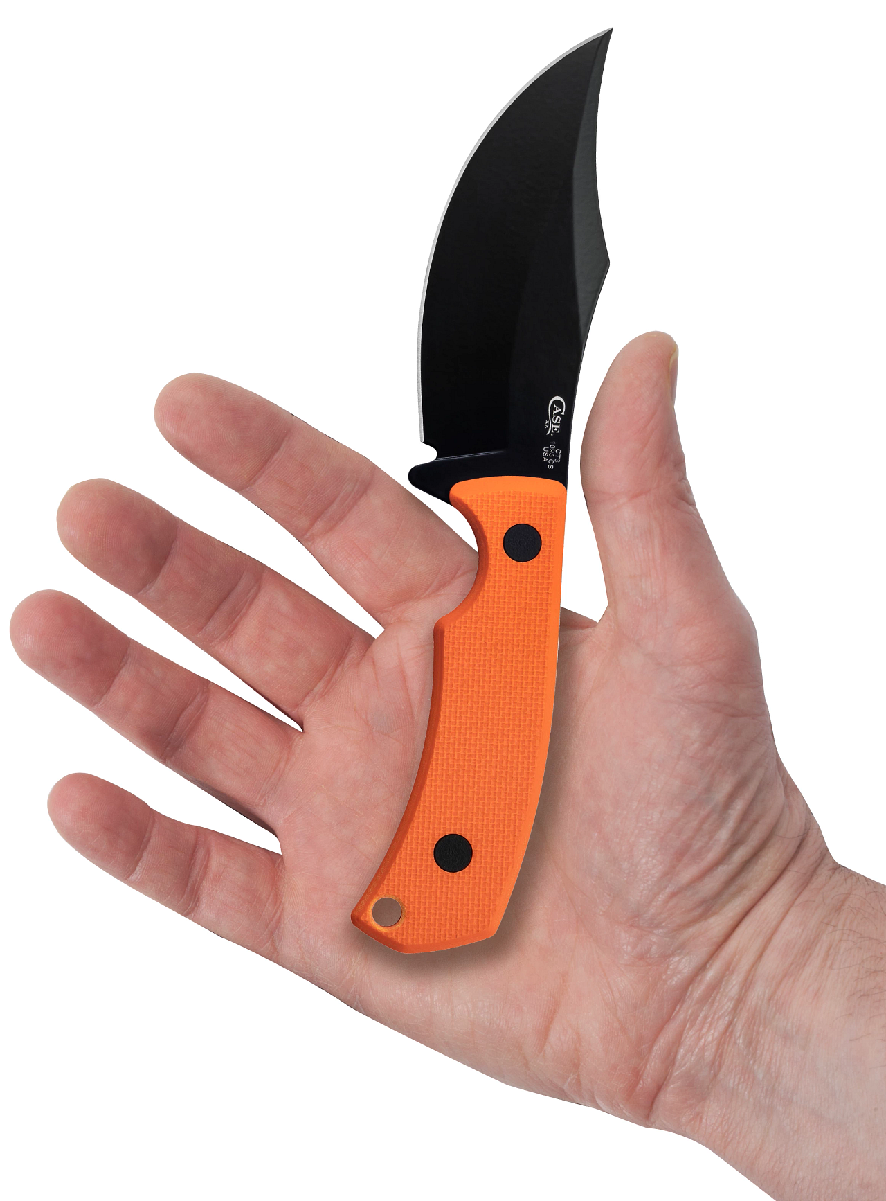 Case XX Knives CT3 Hunter Textured Orange G-10 Black 1095 Carbon Steel Fixed Blade