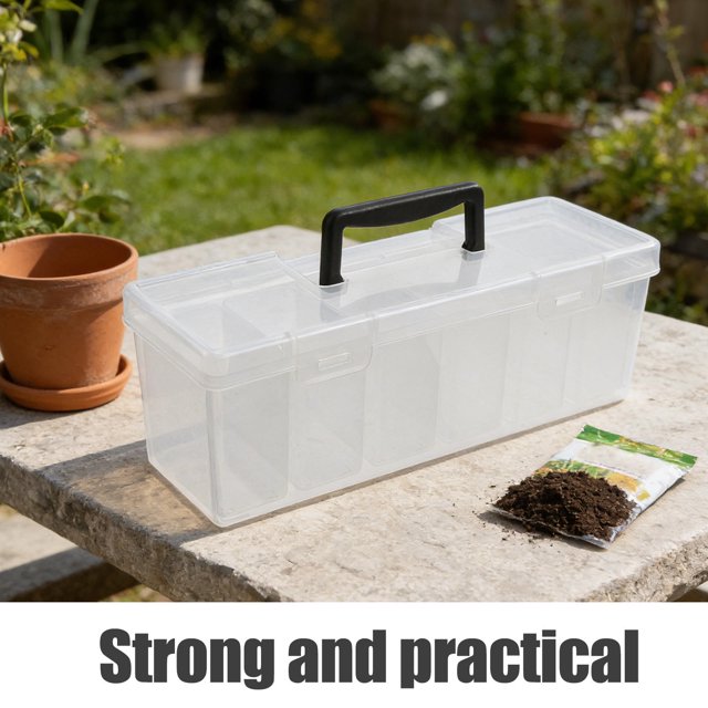 LOLIPPYY Organizador Portátil De Con Compartimentos Y Hermético Para Jardinería