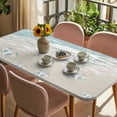 thumbnail image 3 of Blue Coastal Crabs Table Cloths for 5 Foot Rectangle Tables, Summer Beach Ocean Abstract Art Patio Waterproof Elastic Fitted Tablecloths, Washable Rectangular Table Cover for Camping, 3 of 8