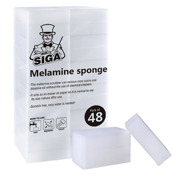 MR.SIGA Melamine Eraser Sponge, Magic Eraser Cleaning Pads, 48 Count, Size 3.1" x 2" x 1"