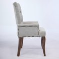 thumbnail image 4 of Resenkos Elegant Tufted Chenille Fabric Accent Dining Chair with Solid Wood Curved Legs for Dining or Kitchen, Beige, 4 of 15