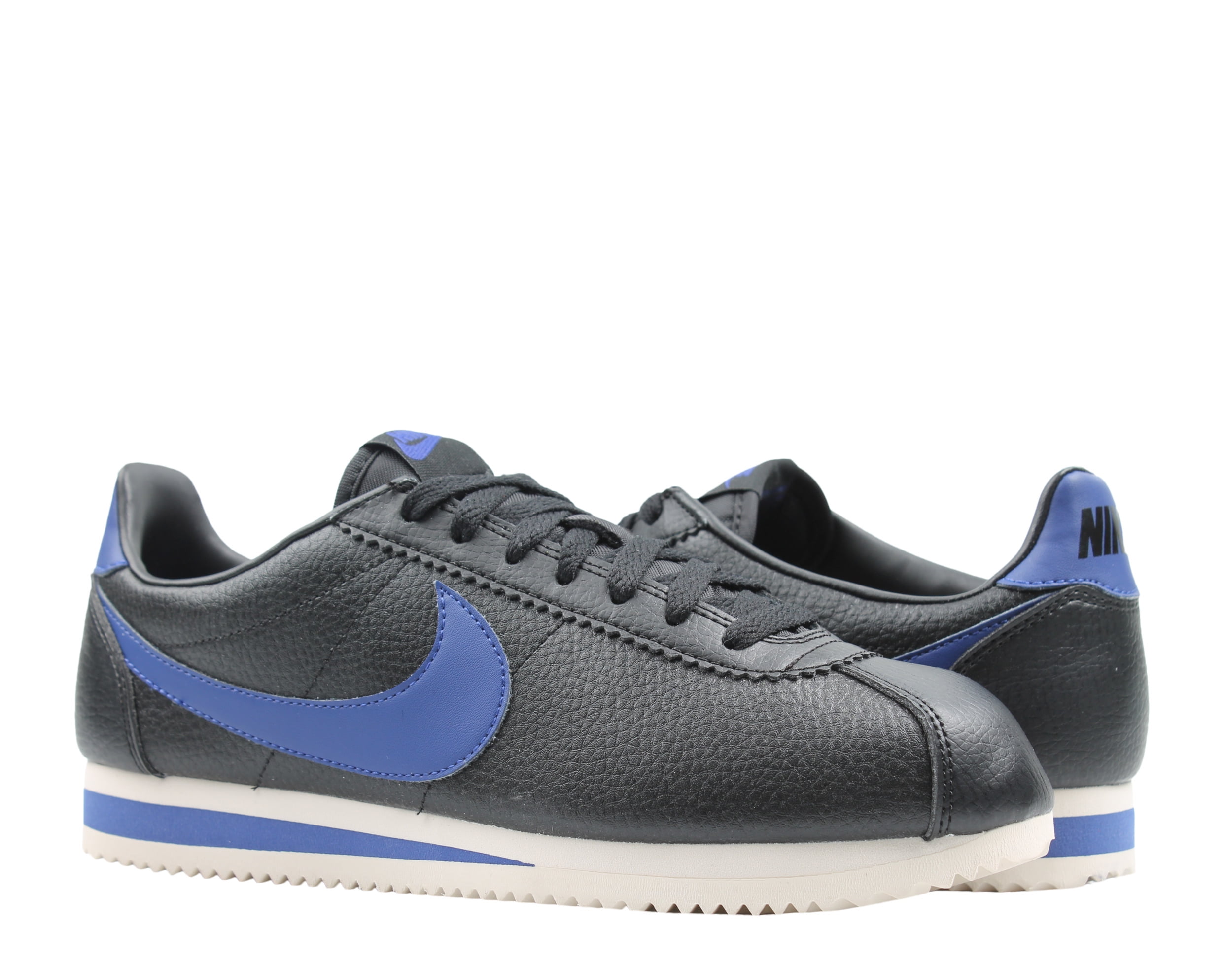 Nike - Nike Classic Cortez Leather Black/Royal Blue Men's Running Shoes