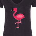 thumbnail image 4 of Inktastic Pink Flamingo Women's V-Neck T-Shirt, 4 of 5