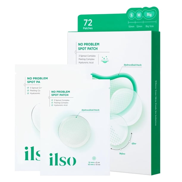 Parches hidrocoloides para granitos Acne Spot Patch ilso, 72 unidades, con niacinamida