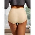 thumbnail image 3 of 6-Pack High-Waist Cotton Briefs, Seamless Sexy Comfortable Breathable Stretch Underwear, Women'S Lingerie and Pajamas, High-Waist Panties, Knitted Fabric with Letter Pattern, Assorted Colors, 3 of 6