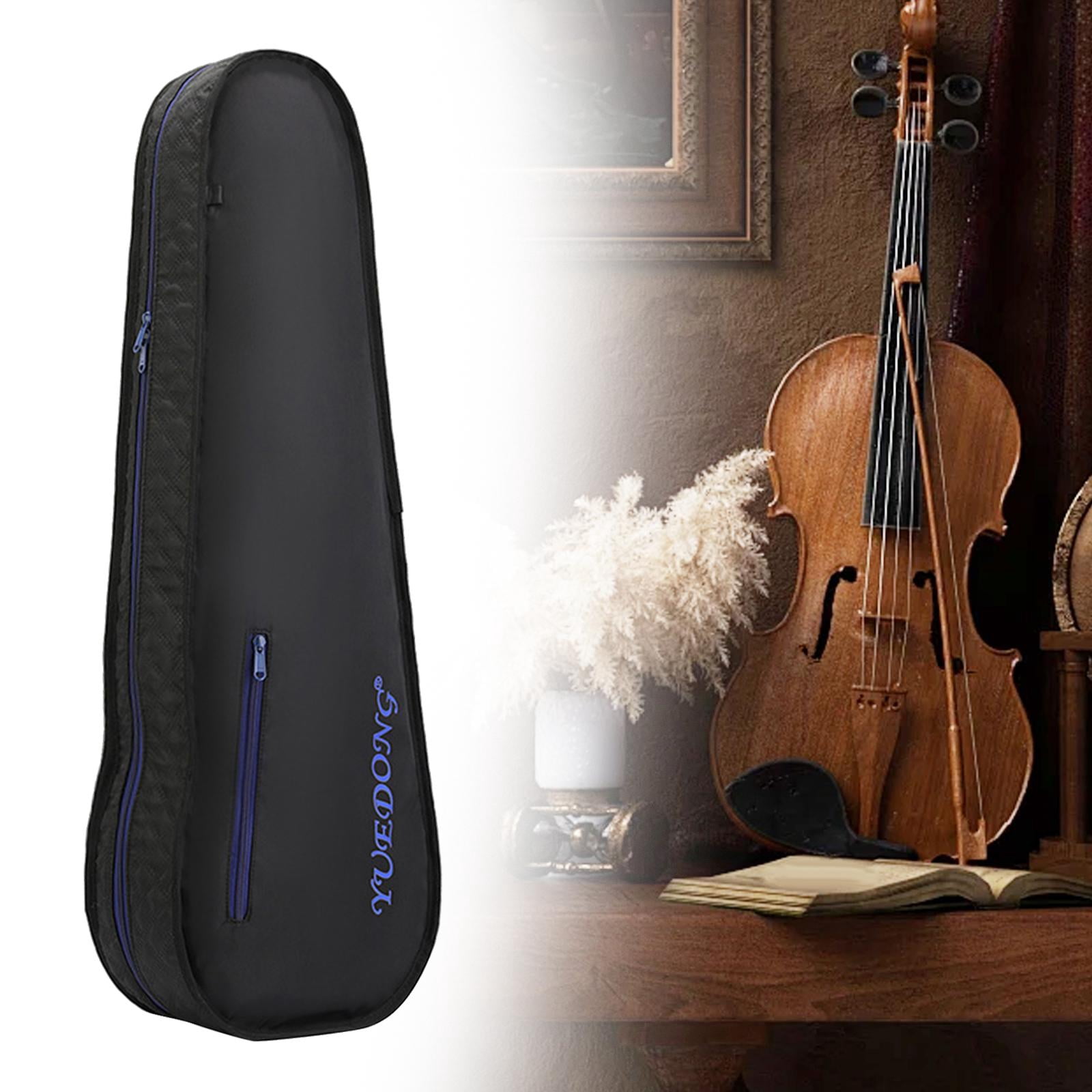 QccHieUs 4/4 Violin Case Portable Carrying Bag Foldable Adjustable Backpack Straps Violin black