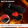 thumbnail image 2 of Guantes de soldadura ARCCAPTAIN de piel resistentes al calor y al fuego de 40 cm, 2 of 7