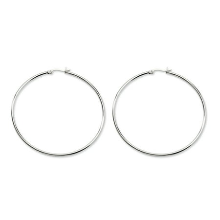 Stainless Steel Polished 70mm Hoop Earrings