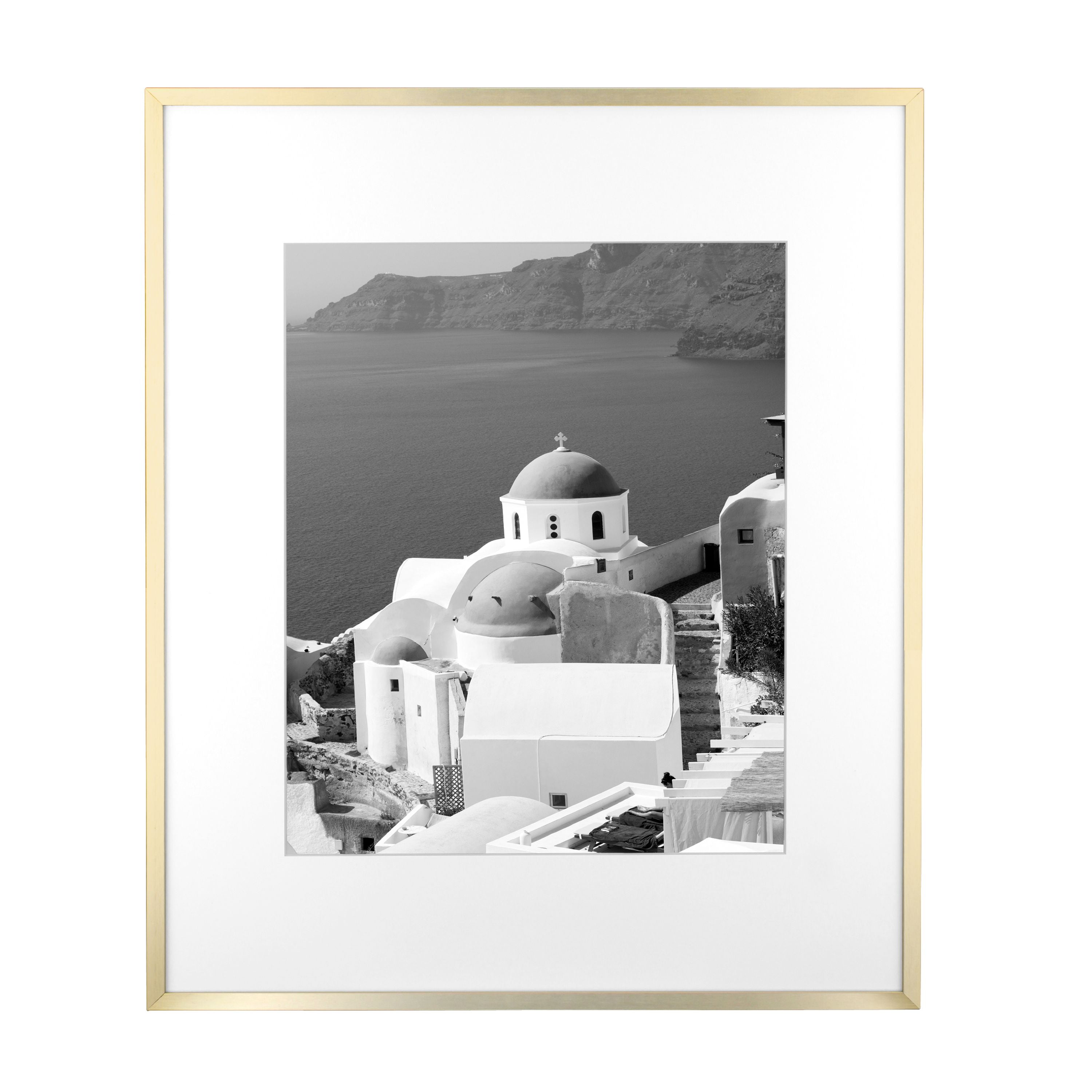 (2 pack) Better Homes & Gardens 16x20 Matted to 11x14 Metal Gallery Wall Picture Frame, Gold, Non Glare