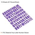 thumbnail image 3 of Unique Bargains Vinyl Self Adhesive Letter Number Sticker Decal Kit, Purple 81 Piece 10 Sheets, 3 of 5