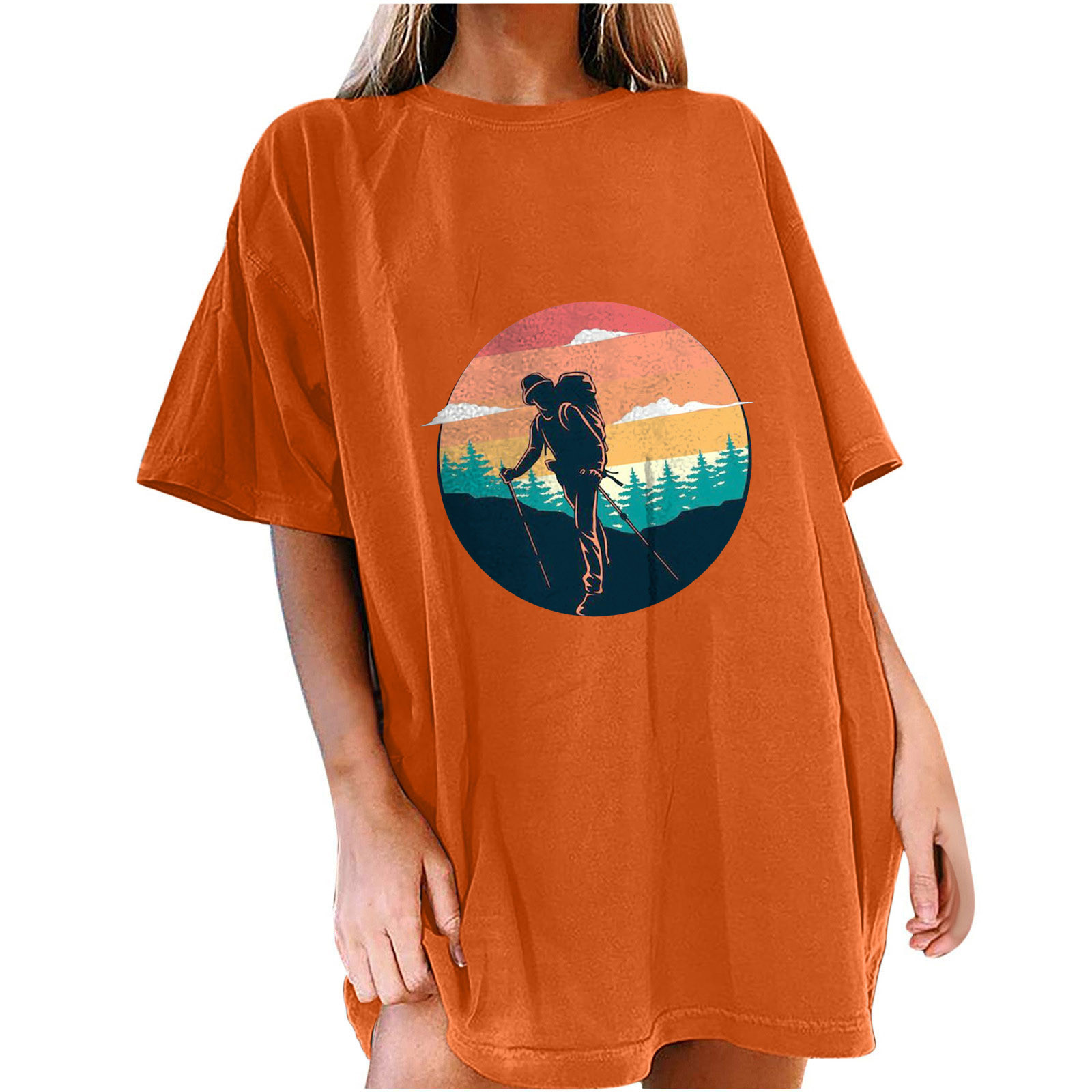 CZHJS Women's Short Sleeve Drop Shoulder Oversized Tees Clearance
