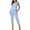 Light Blue#23, variant on Two Piece Sets for Women Summer Casual Solid Sleeveless Square Neck Tank Top and Elastic Waist Capri Pants 2 Piece Matching Sets