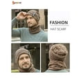 thumbnail image 7 of Spencer Set of 2 Winter Beanie Hats Scarf Set Warm Knit Hat Fleece Lined Skull Cap for Men Women Kids "Khaki", 7 of 7
