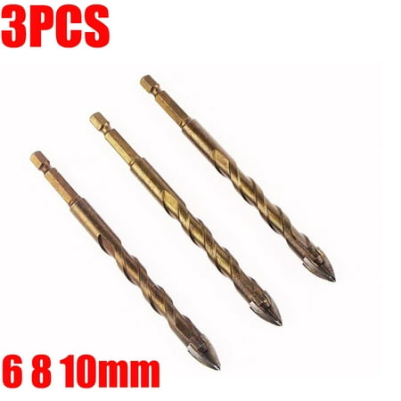 

3Pcs Masonry Drill Bits Mgtgbao for Concrete Brick Plastic and Wood Tungsten Carbide Tip Ideal for Mirror Wall and Ceramic Tile on Concrete and Brick Wall with Size from 3mm to 12mm