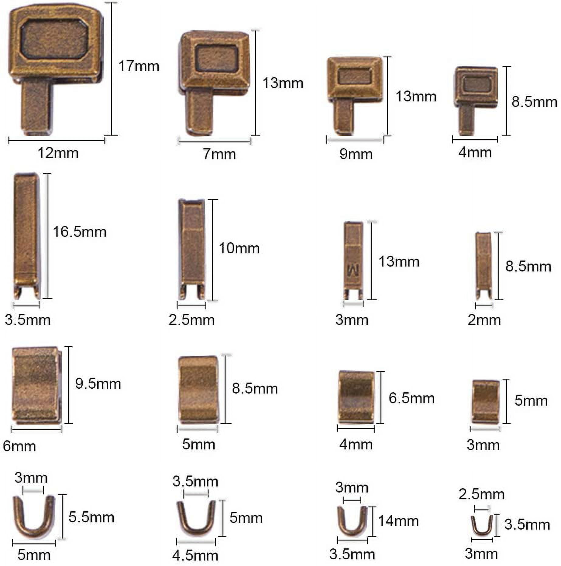 SAVITA 80pcs Metal Zipper Latch Slider Zipper Stops Retainer Insertion Pins Zipper Stopper Repair Kit for Coats Jacket Repair and Replacement (4