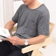 thumbnail image 6 of Mens Post-Surgery T Shirts with Pocket Short Sleeve Crewneck Tees Tops Casual Solid Color Open Side Button Breathable Basic Tshirts Shirt, 6 of 8