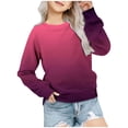 thumbnail image 1 of MIASHUI Girls Sweatshirt Tops Gradient Printed Crewneck Casual Pullovers,Dark Purple,7-8 Years, 1 of 3