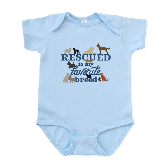 CafePress - Rescued Is My Favorite Breed Baby Light Bodysuit - Baby Light Bodysuit, Size Newborn - 24 Months