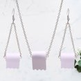 thumbnail image 2 of 1 Set 3pcs Earring Necklace Pendant Leather Roll Paper Shape Creative Earring Set for Women Ladies (White), 2 of 6