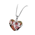 thumbnail image 2 of Mother's Love Two Tone Heart Necklace Inlaid Pendant Fashion Jewelry Gift for Mom Women Special Occasion, 2 of 3