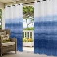 thumbnail image 3 of Navy Blue Ombre Outdoor Curtains for Patio Waterproof, Windproof Privacy Curtains with Weighted Bottom, Farmhouse Modern Gradient Outside Drapes for Picnic Garage Backyard Cabana 54"x95" 2 Panel, 3 of 8