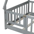 thumbnail image 6 of Miniyam Twin Floor Bed for Kids with House Frame, Guardrails and Lockable Door, Gray, 6 of 7
