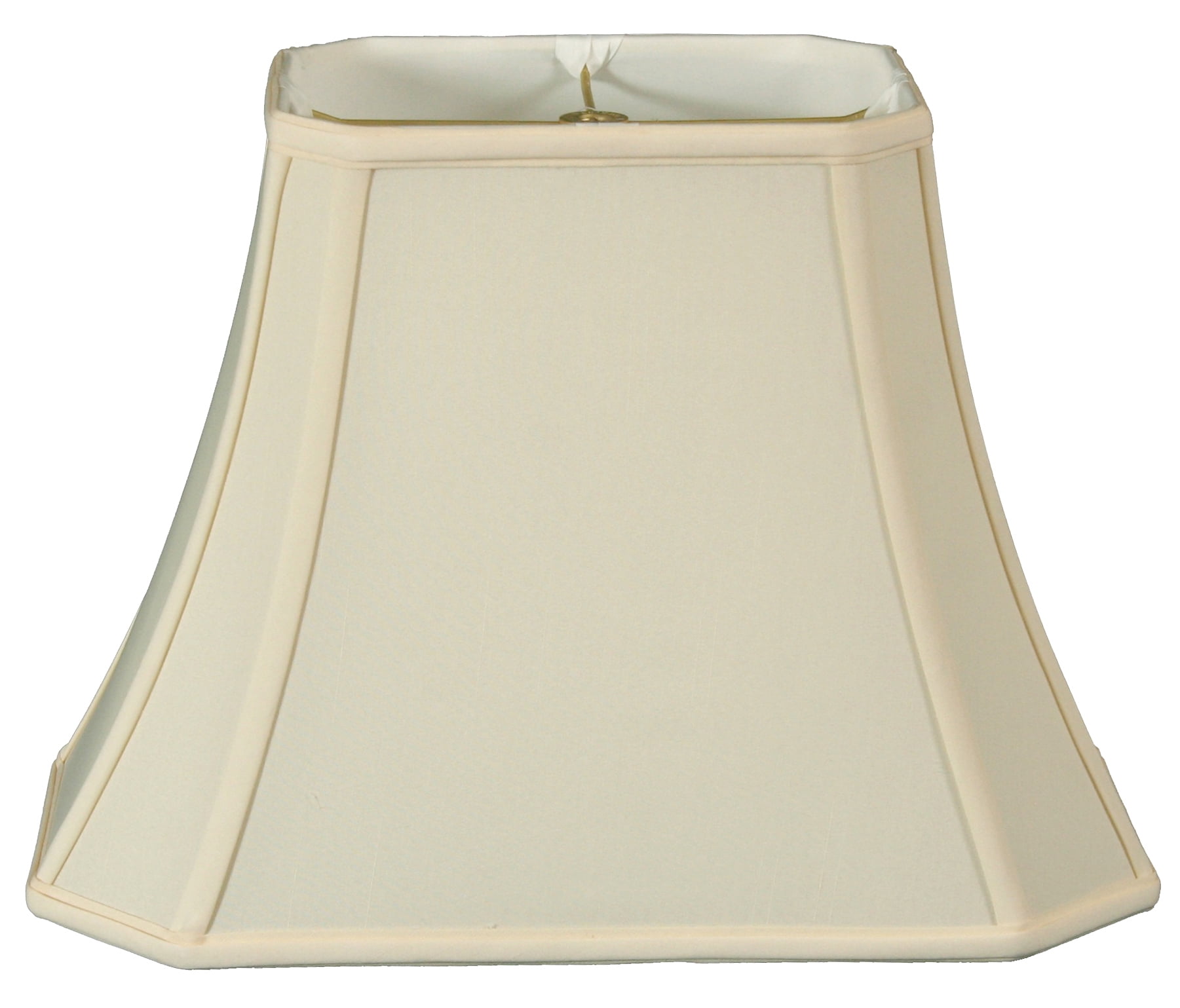 14" White Lampshade Rectangular Cut-Corner Lamp Shade Shantung Silk 14" . 