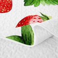 thumbnail image 5 of Erosebridal Watercolor Red Strawberry Twin Quilt Set for Girls, Green Fresh Leaf Print Twin Coverlet Set, 2pcs, 5 of 7