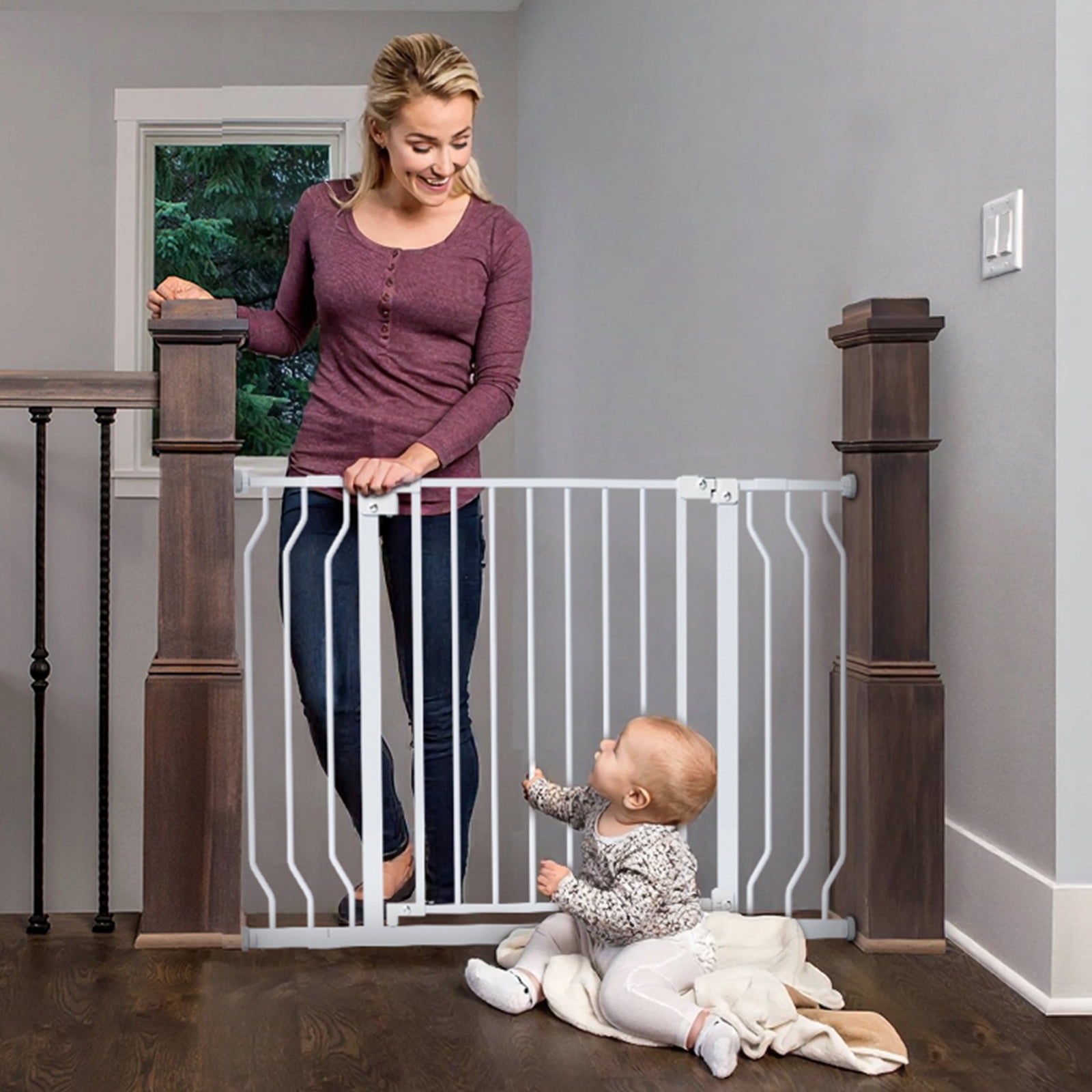 Mutak Baby Gate Safety Stair Gate Dog Fence Doorway 29.5"-43"W x 30"H