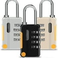 thumbnail image 1 of HLONK 3 Pack 2.6 Inch Long Shackle Combination Lock 4 Digit Resettable Sport Padlock Multifunctional Outdoor Waterproof Password Padlock for Gym Fence Staff Locker, 1 of 7