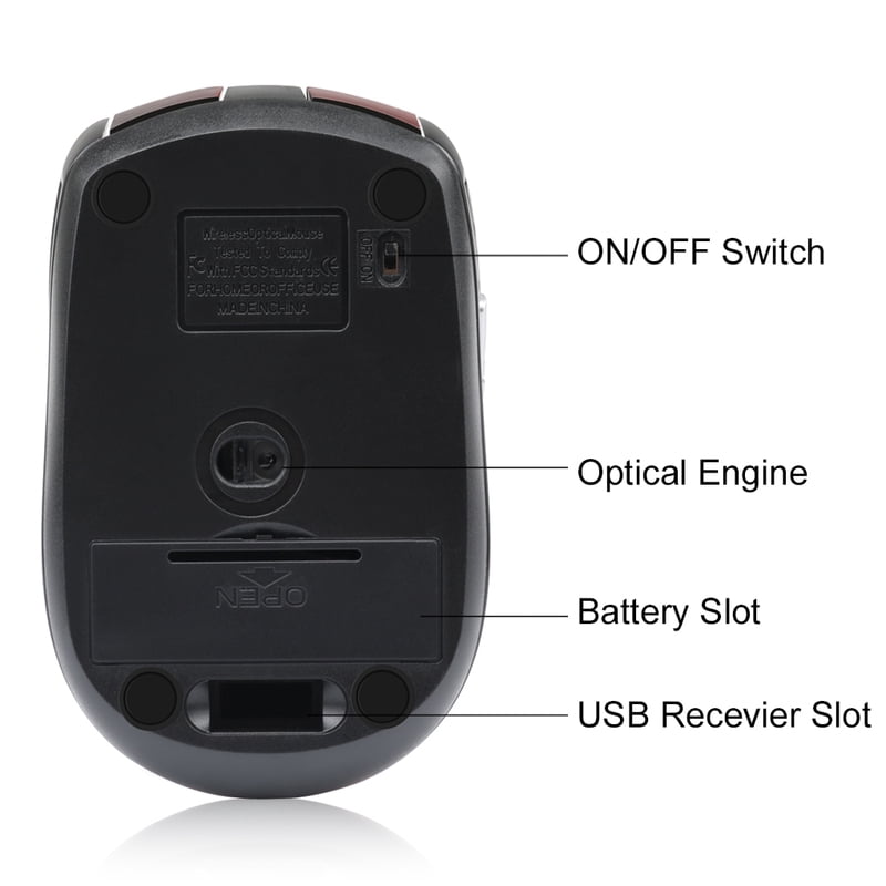 Computer Wireless Optical Mouse with USB Receiver Quick Speed 6 Buttons Gaming Mice 800/1200/1600DPI Accessories Green
