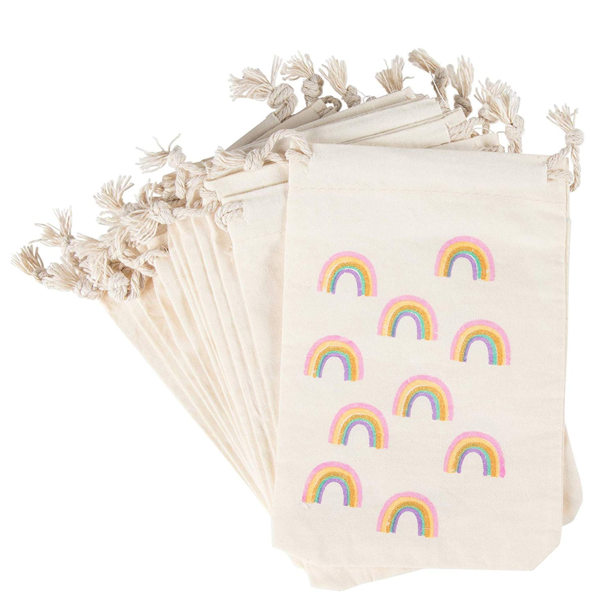Party Favor Bags 12Pack Rainbow Party Favor Bags Mini Canvas