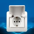 thumbnail image 4 of 2 Bases de enchufe IP44 con tapa abatible y marco - 2 enchufes de empotrar con contacto de protección, para habitaciones húmedas y exteriores, 230 V - Blanco Excelente Rendimiento, 4 of 5