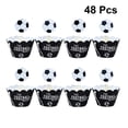 thumbnail image 4 of 48 Pcs Kids Decor Cupcake Toppers Football Cake Wrapper Cupcake Topper Football Baking Cups, 4 of 5