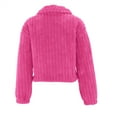 thumbnail image 5 of Women's Double Sided Fleece Jacket, Button Down Collar Long Sleeve Coat, Drop Shoulder Warm Jacket, Loose Fit Winter Top, Casual Fleece Outerwear, Plush Button Up Jacket Hot Pink XXL, 5 of 9