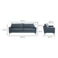 thumbnail image 7 of Moe's Home Collection Paris Modern Fabric Sofa with Steel Legs in Blue, 7 of 7