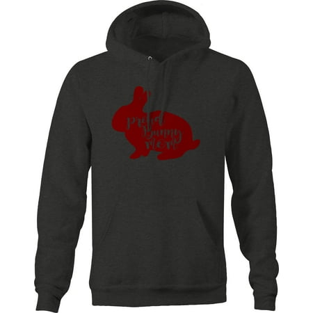 Proud Bunny Mom Rabbit Parent Pet Hoodie for Big Men 3XL Dark Grey