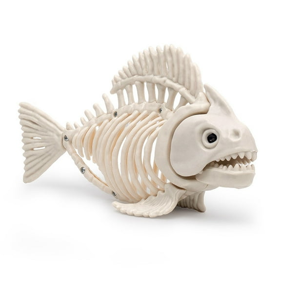 Halloween Animal Skeleton Decorations,Realistic Skeleton Fish Props,Posable Movable Joints Fish Skeletons Statue and Figurine for Lawn Yard Graveyard Skeletons Halloween Decor